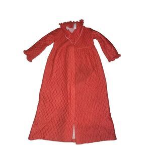 Vintage Her Majesty‎ Night Gown Women Sz 8 Red Made In USA Maxi